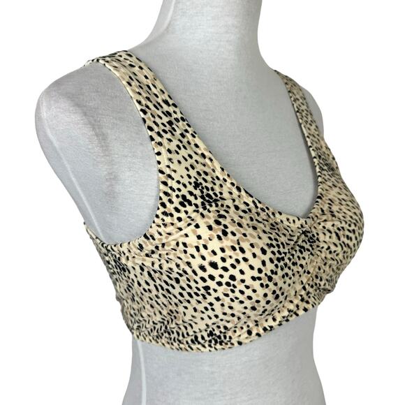 Hollister Swim Animal Print Scoop Neck Ruched Front Pullover Bikini Top - Picture 4 of 8